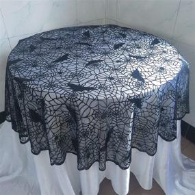 img 2 attached to Halloween Tablecloth Round Black Spiderweb