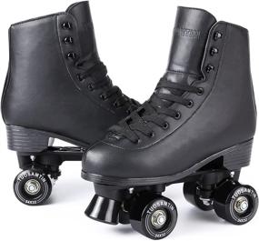 img 1 attached to 🛼 Retro Quad Roller Skates for Women - Tuosamtin Faux Leather Skates for Outdoor and Indoor Activity