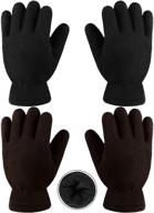 🧤 cooraby 2 pairs kids winter fleece gloves - thick lined mittens for warm outdoor activities logo