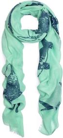 img 4 attached to Stand out with our Unique Sharks Animal Print Frayed End Scarf Wrap - Available in Various Eye-catching Colors!