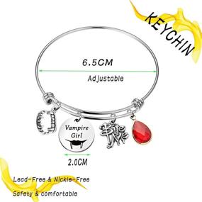 img 3 attached to 🧛 Vampire Girl Bracelet - TV Show Inspired Jewelry for Halloween: Damon, Stefan, and Classic Movie Fans! Keychain Included!