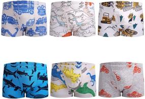 img 3 attached to 🩲 Soft Cotton Briefs for Little Boys - Dinosaur, Truck, and Shark Underwear - Baby, Toddler, Kids - 6-8-9 Pack