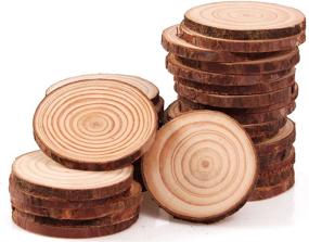 img 4 attached to 🌲 Premium Unfinished Natural Wood Slices: 30Pcs 2.4-2.8 Inch Round Discs for Crafts, Christmas Ornaments, DIY Projects, and More!