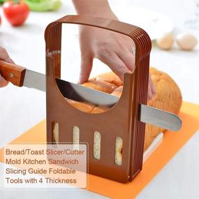 img 3 attached to 🍞 Bread Slicer Cutting Guide: Compact Foldable Cutter with Crumb Catching Tray - Ideal for Homemade Bread, Loaf Cakes, Bagels