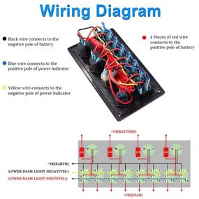 img 1 attached to 💦 Waterproof 8 Gang Rocker Switch Panel for Boat with 3.1A USB Charger, Digital Voltmeter & Marine Toggle Switches – 12V LED Aluminum Switch Panel for Car, Truck, and Marine Applications (Green, 8Gang)
