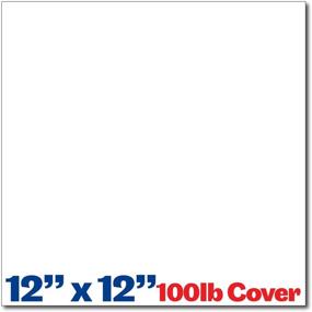 img 3 attached to 📄 Премиум ярко-белый карточный скрапбукинг 12x12 бумага - 50 пачек тяжелой бумаги 100 фунтов обложка.