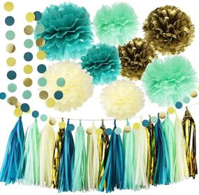 img 4 attached to 🌿 Mint Teal Gold Party Decorations - Qian's Party for Women: Bridal Shower, Wedding, Bachelorette, Baby Shower, Birthday