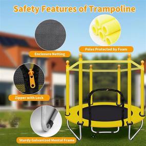 img 3 attached to 👧 55 Inch Kids Trampoline - Outdoor & Indoor Mini Toddler Trampoline with Enclosure Net - Combo Bounce Jump Trampoline for Recreational Play - Birthday Gifts for Children