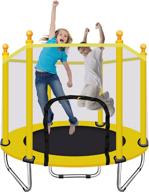 👧 55 inch kids trampoline - outdoor & indoor mini toddler trampoline with enclosure net - combo bounce jump trampoline for recreational play - birthday gifts for children logo
