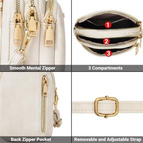 img 1 attached to 👜 Stylish Small Crossbody Bags for Women - Triple Zip Vegan Leather Shoulder Bags with a Lightweight Design and Wallet - TIBES