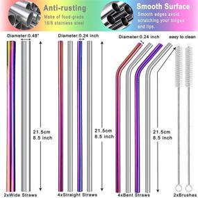 img 3 attached to 13 PCS Stainless Steel Boba Straws with Cleaner Brush - Reusable Metal Straws for 20 oz Tumblers - Smoothie Straws with Case - Dishwasher Safe