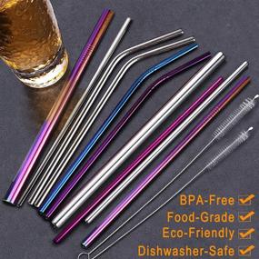 img 2 attached to 13 PCS Stainless Steel Boba Straws with Cleaner Brush - Reusable Metal Straws for 20 oz Tumblers - Smoothie Straws with Case - Dishwasher Safe