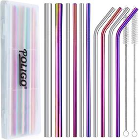 img 4 attached to 13 PCS Stainless Steel Boba Straws with Cleaner Brush - Reusable Metal Straws for 20 oz Tumblers - Smoothie Straws with Case - Dishwasher Safe