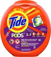 моющее средство для стирки tide pods, he, с ароматом весеннего луга - 72 штуки | высокая эффективность логотип