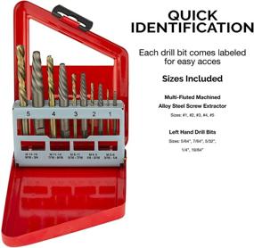 img 1 attached to 🔧 NEIKO 01925A Screw Extractor and Left Hand Drill Bit Set: 10 Piece, Cobalt HSS Drill Bits, Alloy Extractors in Clear Color