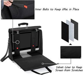 img 3 attached to CURMIO Rolling Carrying Bag with Wheels for Apple iMac 27 inch Desktop 🎒 Computer, Detachable Trolley Storage Case for iMac 27” Monitors and Accessories, Black (Patented Design)