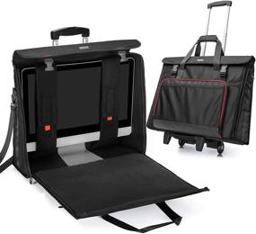 img 4 attached to CURMIO Rolling Carrying Bag with Wheels for Apple iMac 27 inch Desktop 🎒 Computer, Detachable Trolley Storage Case for iMac 27” Monitors and Accessories, Black (Patented Design)