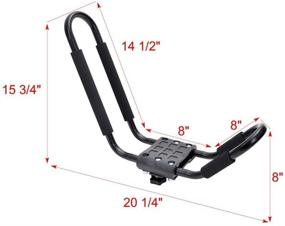 img 3 attached to 🚣 SMARTENPLUS Universal J Bar Kayak Rack Holder - 2 Pairs of Heavy-Duty Kayak Rack Carrier for Canoe, Boat, Surf, Ski - Roof Top Mount for Car, SUV, Crossbar