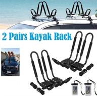 🚣 smartenplus universal j bar kayak rack holder - 2 pairs of heavy-duty kayak rack carrier for canoe, boat, surf, ski - roof top mount for car, suv, crossbar logo