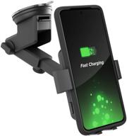 convenient auto-clamping wireless car charger mount for galaxy s21/s20 - fast qi charging & secure phone holder logo