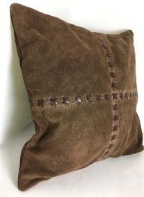 img 3 attached to SIA Suede Leather Square Pillow