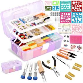 img 4 attached to 🧵 327Pcs Needle Felting Starter Kit: Ultimate Supplies & Tools for Beginners with 55 Colors Felt Wool, Needles, Molds, and Storage Box
