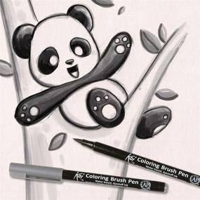 img 1 attached to 🖌️ 6-Piece Gray Sakura XBR-6SA Koi Coloring Brush Pen Set