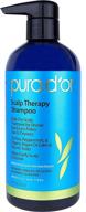 🌿 pura d'or scalp therapy shampoo (16oz) - hydrating & nourishing scalp care shampoo for itchy, flaky scalp with tea tree, peppermint, patchouli, cedarwood, clary sage, and argan oil (packaging may vary) logo
