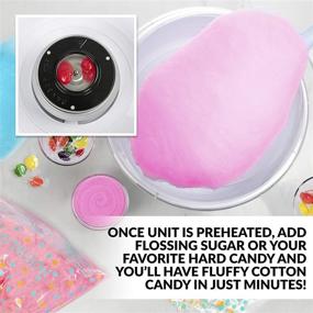 img 1 attached to 🍭 Nostalgia PCM306PK Vintage Cotton Candy Maker - Hard & Sugar Free, Pink - Includes 2 Reusable Cones & Scoop - Countertop Original!