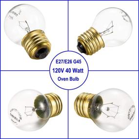 img 1 attached to 🔥 High Temp 300° Resistant Oven Light Bulbs - Replacement Bulbs for Refrigerator, Oven, Stove, Microwave - 40W, 120V, E27/E26 Brass Base Incandescent Bulbs - 400 Lumens - Clear - 4 Pack