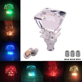 img 1 attached to Dazzling Crystal Diamond Shift Knob with Touch-Activated Multi-Color LED Lights for Manual and Auto Transmission - Lock Button Not Required!