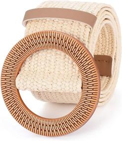 img 3 attached to Womens Elastic Tropical Stretch Buckle Women's Accessories