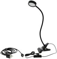 🔦 apluses led usb clip light, desk clip on lamp for bedside reading with adjustable neck, adapter, usb extension cable, 2 brightness levels, 3 light modes for reading in bed, headboard, and computers логотип