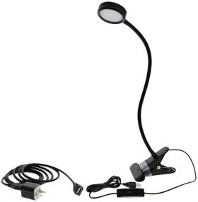 img 4 attached to 🔦 Apluses LED USB Clip Light, Desk Clip On Lamp for Bedside Reading with Adjustable Neck, Adapter, USB Extension Cable, 2 Brightness Levels, 3 Light Modes for Reading in Bed, Headboard, and Computers