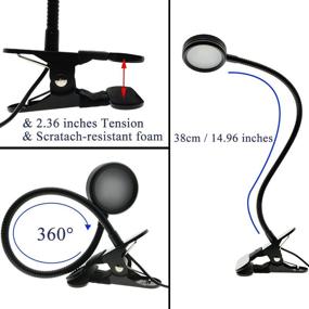 img 3 attached to 🔦 Apluses LED USB Clip Light, Desk Clip On Lamp for Bedside Reading with Adjustable Neck, Adapter, USB Extension Cable, 2 Brightness Levels, 3 Light Modes for Reading in Bed, Headboard, and Computers