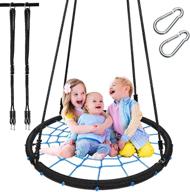 🕸️ pitpat 40" spider web swing: adjustable 55" to 102" - 660 lbs load, stainless steel frame, large blue outdoor tree swing for kids логотип