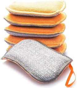 img 4 attached to 🧽 Ponwec Double Sided Non-Scratch Sponges with Lanyard: Multi-Purpose Microfiber Sponge Pads for Ideal Dish Washing, Kitchen & Bathroom Cleaning (6-Pack)