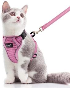 img 4 attached to 🐱 PUPTECK Reflective Cat Harness and Leash Set for Small and Medium Kitties - Perfect for Outdoor Adventures, Escape Proof and Adjustable, Soft and Comfortable