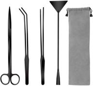 🐠 liveek aquarium aquascape tools kit: 4-in-1 stainless steel black set for effortless fish tank maintenance logo