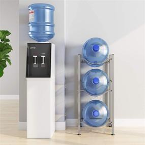 img 1 attached to 💧 AIYAKA Heavy Duty Water Cooler Jug Rack - 3-Tier Organizer for Home and Office, Detachable Design, Space-Saving, Silver