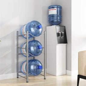 img 3 attached to 💧 AIYAKA Heavy Duty Water Cooler Jug Rack - 3-Tier Organizer for Home and Office, Detachable Design, Space-Saving, Silver