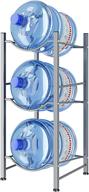 💧 aiyaka heavy duty water cooler jug rack - 3-tier organizer for home and office, detachable design, space-saving, silver logo