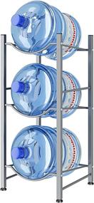 img 4 attached to 💧 AIYAKA Heavy Duty Water Cooler Jug Rack - 3-Tier Organizer for Home and Office, Detachable Design, Space-Saving, Silver