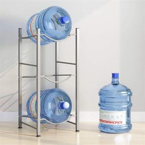 img 2 attached to 💧 AIYAKA Heavy Duty Water Cooler Jug Rack - 3-Tier Organizer for Home and Office, Detachable Design, Space-Saving, Silver