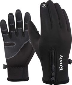 img 4 attached to Koxly Winter Gloves: Touch Screen Fingers, Insulated & Anti-Slip, Windproof & Waterproof, Ideal for Cycling, Running, Work - Men's & Women's (Unisex)