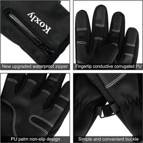 img 2 attached to Koxly Winter Gloves: Touch Screen Fingers, Insulated & Anti-Slip, Windproof & Waterproof, Ideal for Cycling, Running, Work - Men's & Women's (Unisex)