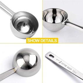 img 2 attached to ☕️ Set of 5 Stainless Steel Coffee Scoop Spoons, Endurance Metal Measuring Spoons - 1 Tablespoon