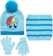 🎩 hasbro my little pony winter hat and gloves/mittens set for toddler/little girls logo