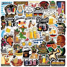 img 4 attached to Oktoberfest Interesting Beer Laptop Stickers For Water Bottle Travel Case Car Skateboard Motorcycle Bicycle Luggage Guitar Bike Decal (Oktoberfest)