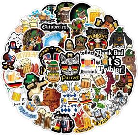 img 1 attached to Oktoberfest Interesting Beer Laptop Stickers For Water Bottle Travel Case Car Skateboard Motorcycle Bicycle Luggage Guitar Bike Decal (Oktoberfest)